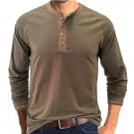 Men's long sleeved round neck T-shirt