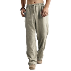 Breathable linen loose casual sports pants