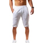 Linen breathable Capris men's sports casual pants