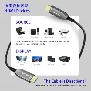 Fiber HDMI HD cable version 2.0 4k60hz length 100m