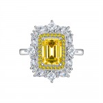 Goose yellow rectangular 6 * 8mm Asche high carbon diamond j ring