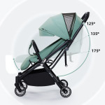 Hebao baby stroller can sit and lie down, portable folding high landscape one button folding newborn baby pocket strolle