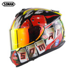 Soman motorcycle helmet double lens full helmet for men and women sm961 motorcycle helmet with color film ECE standard