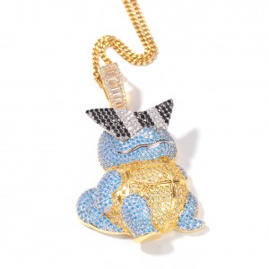 Hip hop cartoon Jenny turtle Diamond Pendant