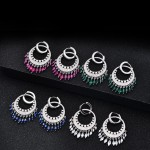 Round Tassel Emerald Earrings