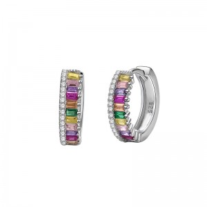 Colorful zircon earrings