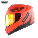 ECE standard soman961 motorcycle full helmet motorcycle riding double lens full cover helmet with color film