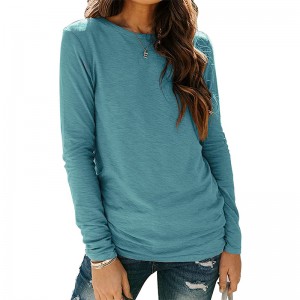 Solid casual round neck T-shirt