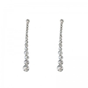 925 Silver Needle Set Diamond Earrings