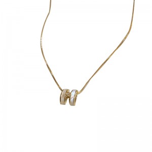 Shell Zircon Letter Necklace