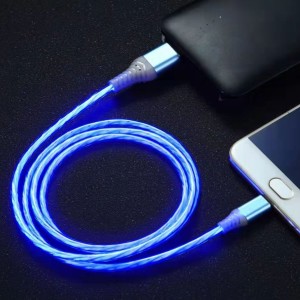1M Color luminous mobile phone charging line car fast charging applicable to Apple