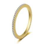 925 Sterling Silver Plain Ring Row Diamond Ring