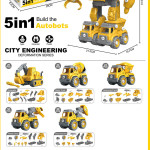 DIY toys assembled by five in one deformation engineering robot vehicle