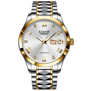 Kassaw men's business light luxury tungsten steel automatic mechanical watch