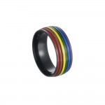 Rainbow jewelry titanium steel men's ring