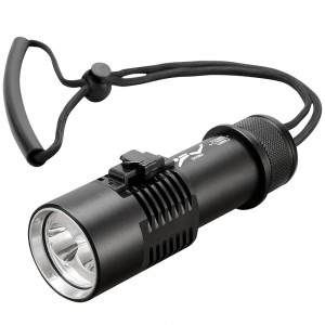 White flashlight (one 26650 battery 5000mAh + C1 CHARGER + plastic box)