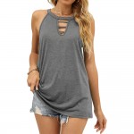 Hollow sleeveless casual vest T-shirt women