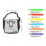 Metal element graffiti washable children's One Shoulder Messenger Bag