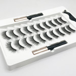 Ten pairs of magnetic Eyeliner natural eyelashes.