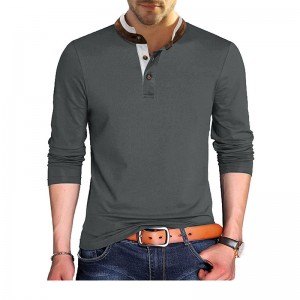 Men's standing collar polo shirt