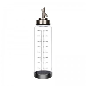 Glass oil bottle 304 stainless steel self opening and closing