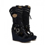 Pin-toe high-heeled Martin boots