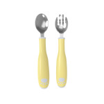 Training bendable fork spoon elbow stainless steel auxiliary Food Spoon Baby Children's tableware