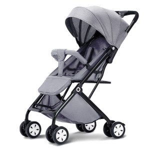 The stroller can sit and lie down, and is light and foldable