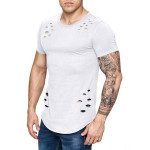 Men's slim fit solid color round neck T-shirt