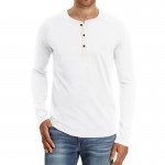 Round neck long sleeve Henry shirt