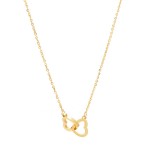 18k Rose Gold Simple Double Ring Love Collar Chain