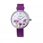 Stainless steel colorful belt quartz watch flower dial