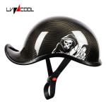 Motorcycle carbon fiber helmet male Harley ladle helmet female retro motorcycle half helmet