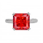 High carbon diamond Padma 10 * 10 ruby ring