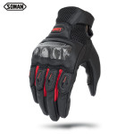 Soman motorcycle gloves sheepskin carbon fiber cross-country locomotive four seasons riding anti-skid anti fall gloves