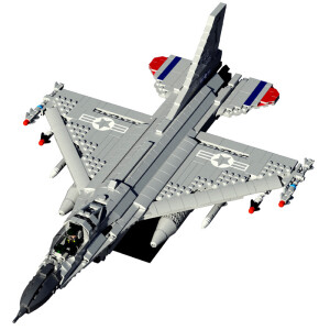 Military building block J-15 fighter aircraft assembly model