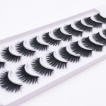 Natural dense chemical fiber eyelashes ten pairs three-dimensional multi-layer 3D slender eyelashes soft and comfortable