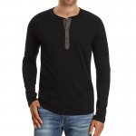 Round neck long sleeve Henry shirt