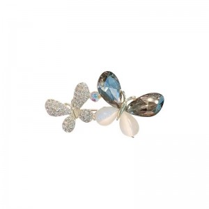 Crystal butterfly brooch