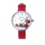 Stainless steel colorful belt quartz watch flower dial
