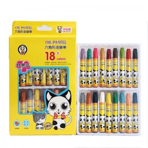 Cartoon hexagonal oil painting stick 18 color children's painting pen