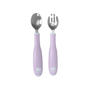 Training bendable fork spoon elbow stainless steel auxiliary Food Spoon Baby Children's tableware