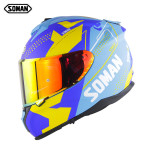 Soman motorcycle helmet double lens full helmet for men and women sm961 motorcycle helmet with color film ECE standard