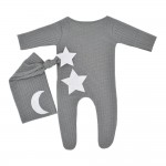 Newborn photography clothing star moon decorative knitted one-piece