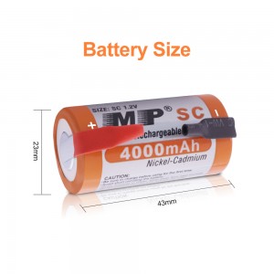 Sub-c / SC Cadmium 4000mAh rechargeable battery