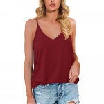 V-neck solid sleeveless T-shirt