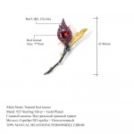 Natural garnet Flower Brooch