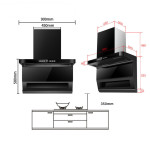 Large suction range hood domestic European side suction 7-shaped range hood body feeling automatic cleaning range hood