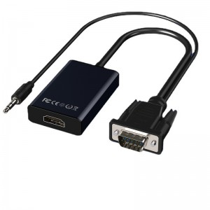 VGA to HDMI HD video adapter with 3.5 audio cable