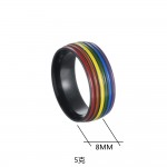 Rainbow jewelry titanium steel men's ring